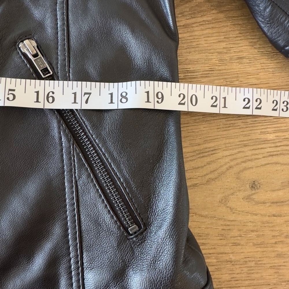 Quince 100% Soft Sheep Leather Moto Biker Jacket w/ Removable Hood-Black-Sz L - Picture 10 of 16